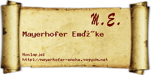 Mayerhofer Emőke névjegykártya