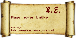Mayerhofer Emőke névjegykártya
