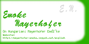emoke mayerhofer business card